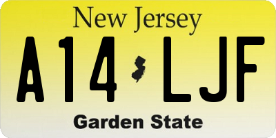 NJ license plate A14LJF