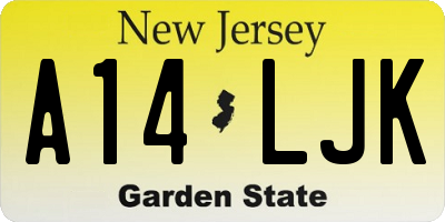 NJ license plate A14LJK
