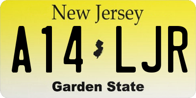 NJ license plate A14LJR
