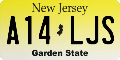 NJ license plate A14LJS