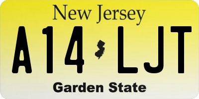 NJ license plate A14LJT