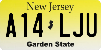 NJ license plate A14LJU
