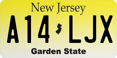 NJ license plate A14LJX