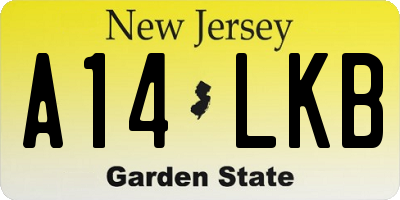 NJ license plate A14LKB