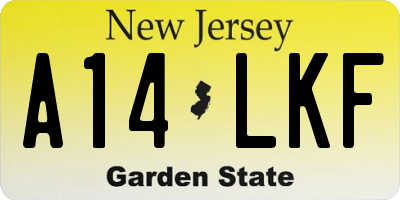 NJ license plate A14LKF