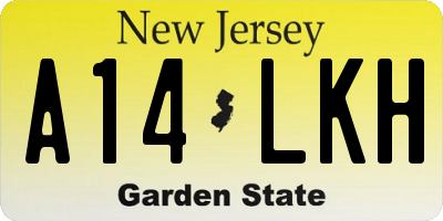 NJ license plate A14LKH