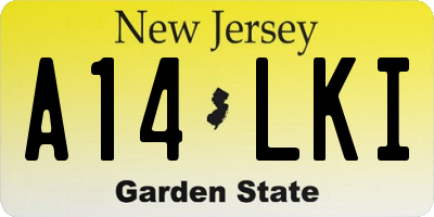 NJ license plate A14LKI