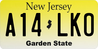 NJ license plate A14LKO
