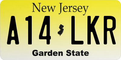NJ license plate A14LKR