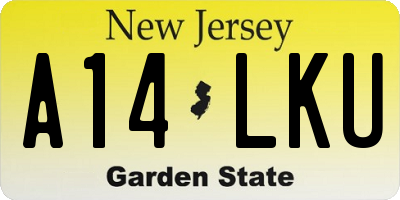 NJ license plate A14LKU
