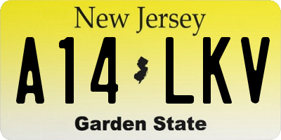 NJ license plate A14LKV