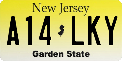 NJ license plate A14LKY