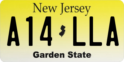 NJ license plate A14LLA