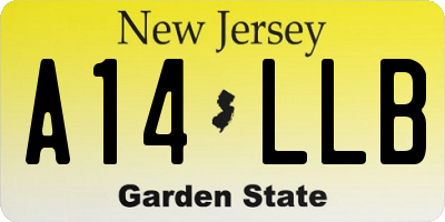 NJ license plate A14LLB
