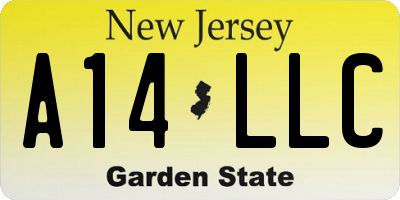 NJ license plate A14LLC