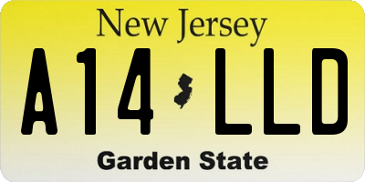 NJ license plate A14LLD
