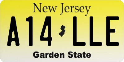 NJ license plate A14LLE