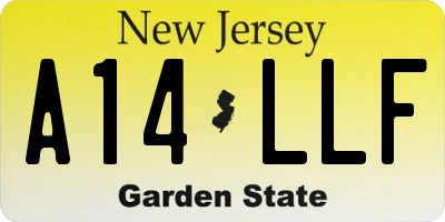 NJ license plate A14LLF