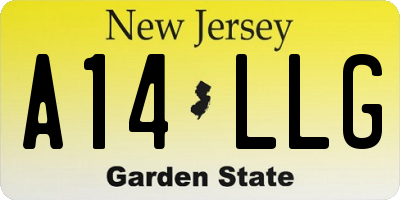 NJ license plate A14LLG