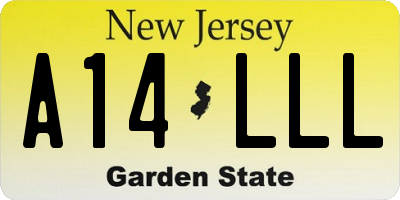 NJ license plate A14LLL