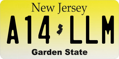 NJ license plate A14LLM
