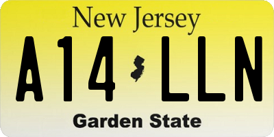 NJ license plate A14LLN