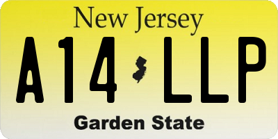 NJ license plate A14LLP