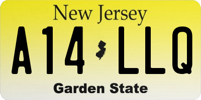 NJ license plate A14LLQ
