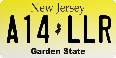 NJ license plate A14LLR