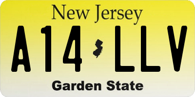 NJ license plate A14LLV
