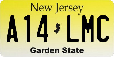 NJ license plate A14LMC