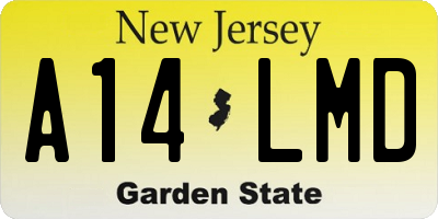 NJ license plate A14LMD