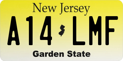 NJ license plate A14LMF