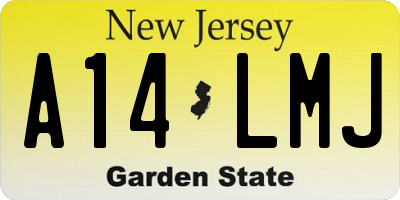 NJ license plate A14LMJ