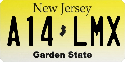 NJ license plate A14LMX