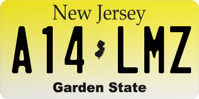 NJ license plate A14LMZ