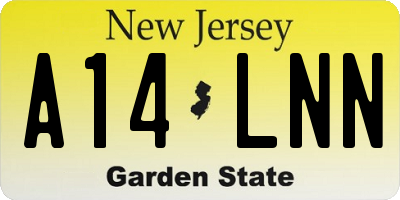 NJ license plate A14LNN