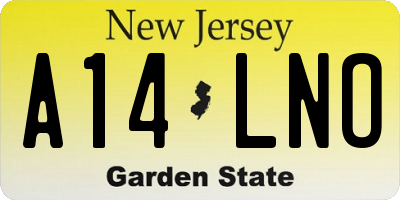 NJ license plate A14LNO