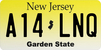 NJ license plate A14LNQ