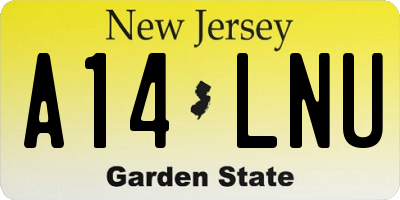 NJ license plate A14LNU
