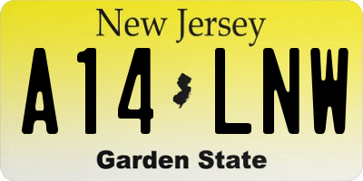 NJ license plate A14LNW