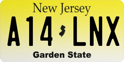 NJ license plate A14LNX