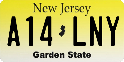 NJ license plate A14LNY