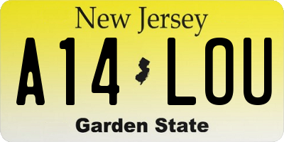 NJ license plate A14LOU