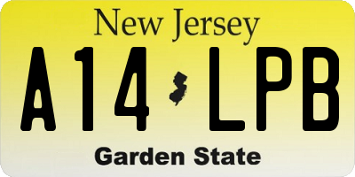 NJ license plate A14LPB