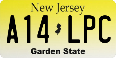 NJ license plate A14LPC