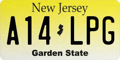 NJ license plate A14LPG