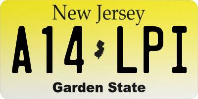 NJ license plate A14LPI