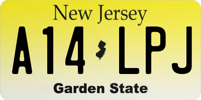 NJ license plate A14LPJ