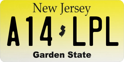 NJ license plate A14LPL